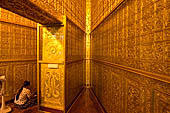 Yangon Myanmar. Botataung Paya. Gold leaf coated maze inside the pagoda. 